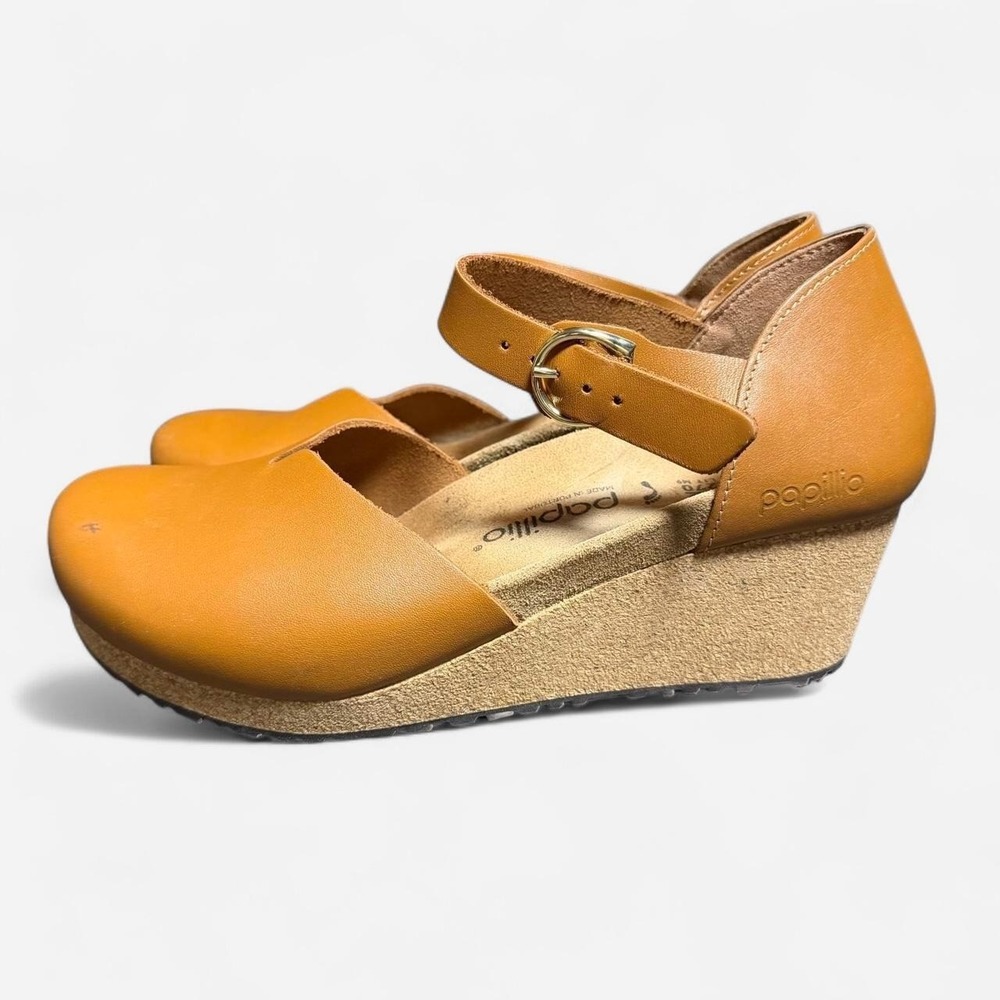 Papillo Birkenstock Papillio Mary Wedges Brown Leather Sz 40 Women's 9 Mary Jane